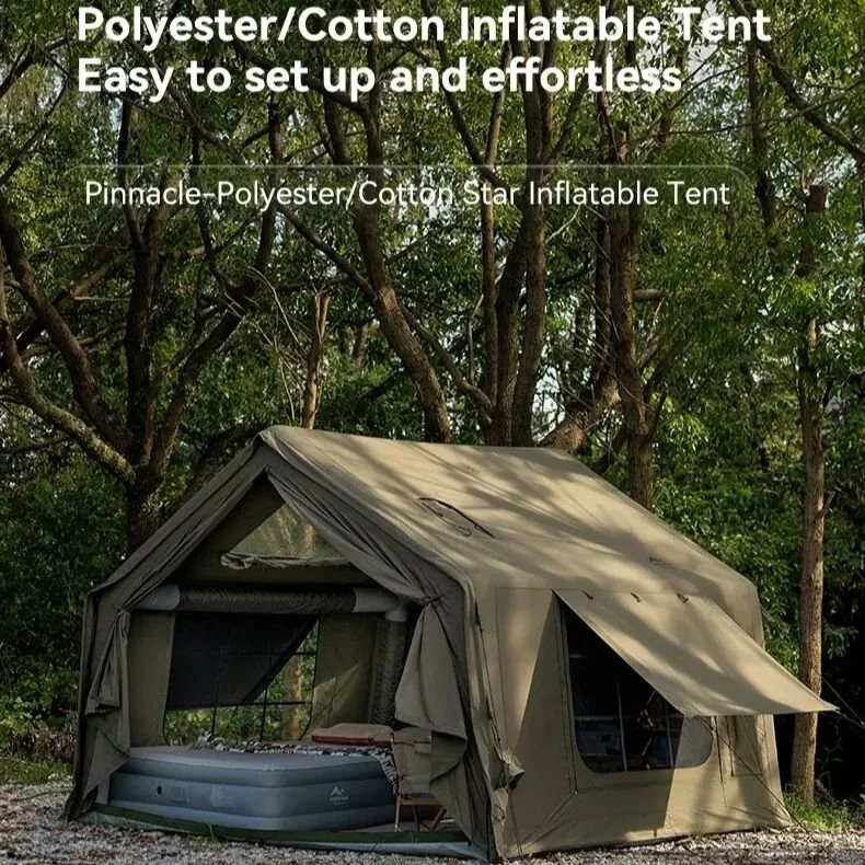 Inflatable Camping Tent with Stove Jack – 6-8 Person, 4-Season, Quick Setup