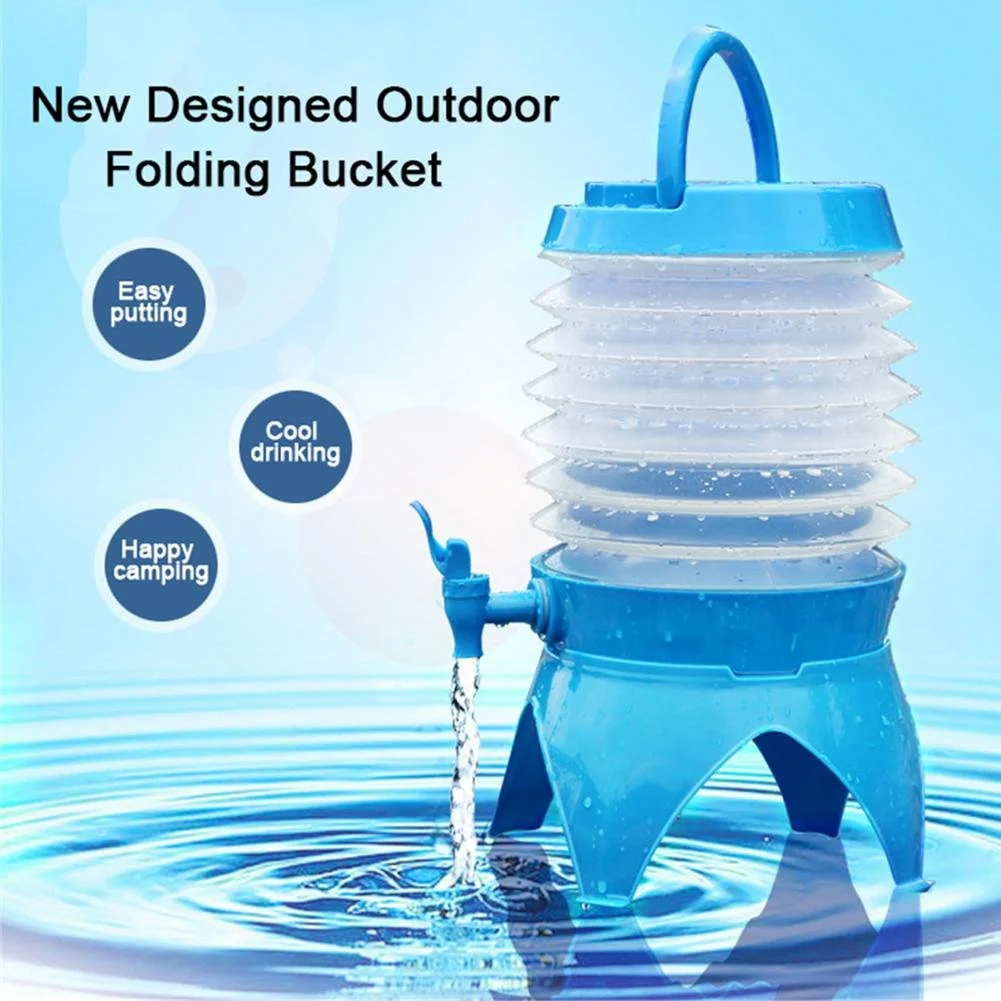 Collapsible Camping Water Container with Tap – 2.5 Gallon Portable Bucket