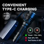 High-Powered Rechargeable Flashlight 3200lm Tactical Torch with 1900ft Beam