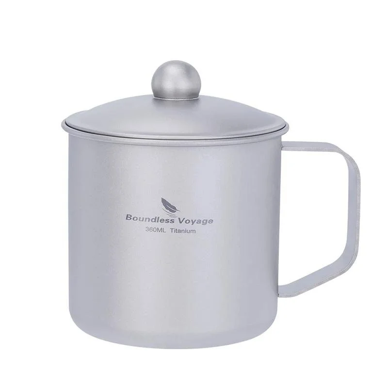 Ultralight Titanium Camping Mug with Lid – Portable Outdoor & Home Cup