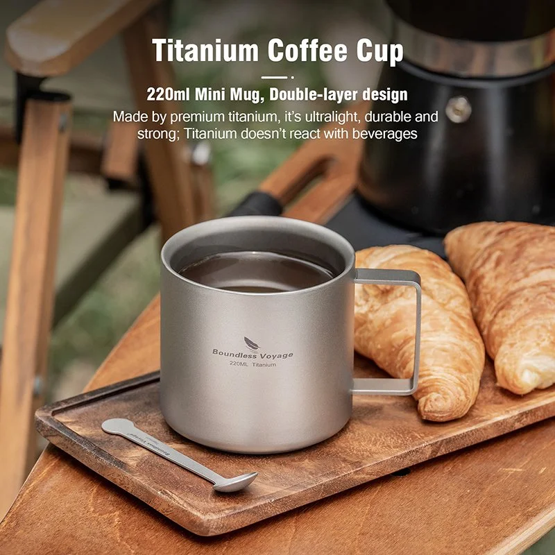 Ultra-Light Titanium Double Wall Camping Mug