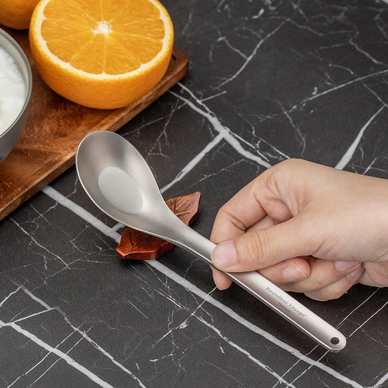 Ultralight Long Handle Titanium Camping Spoon