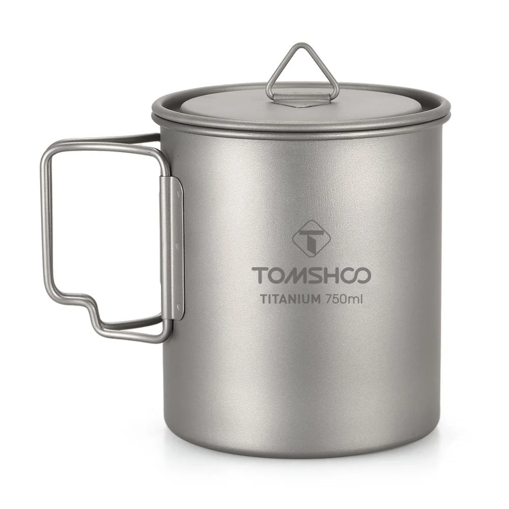 750ml Titanium Camping Mug with Lid