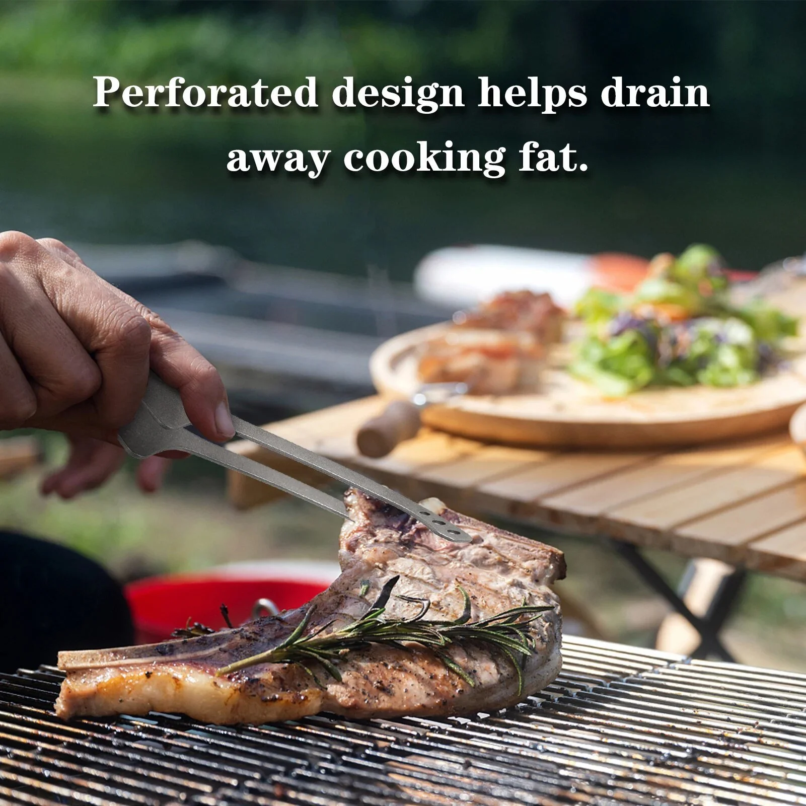 9.2 Inch Titanium BBQ Tongs
