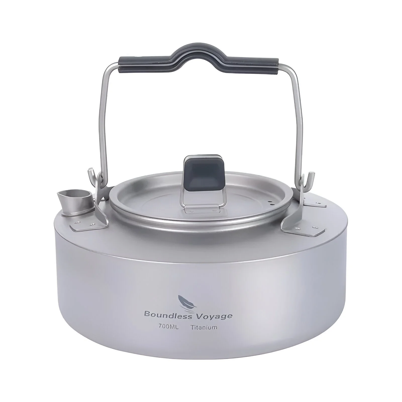 Ultralight Titanium Camping Kettle – 700ml/1L Teapot with Folding Handle