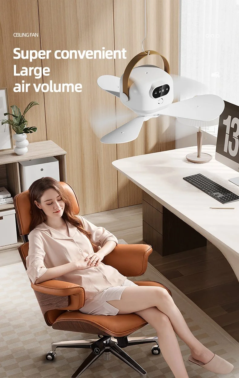 Portable Ceiling Fan with Light & Remote - 8000mAh Rechargeable Camping Fan