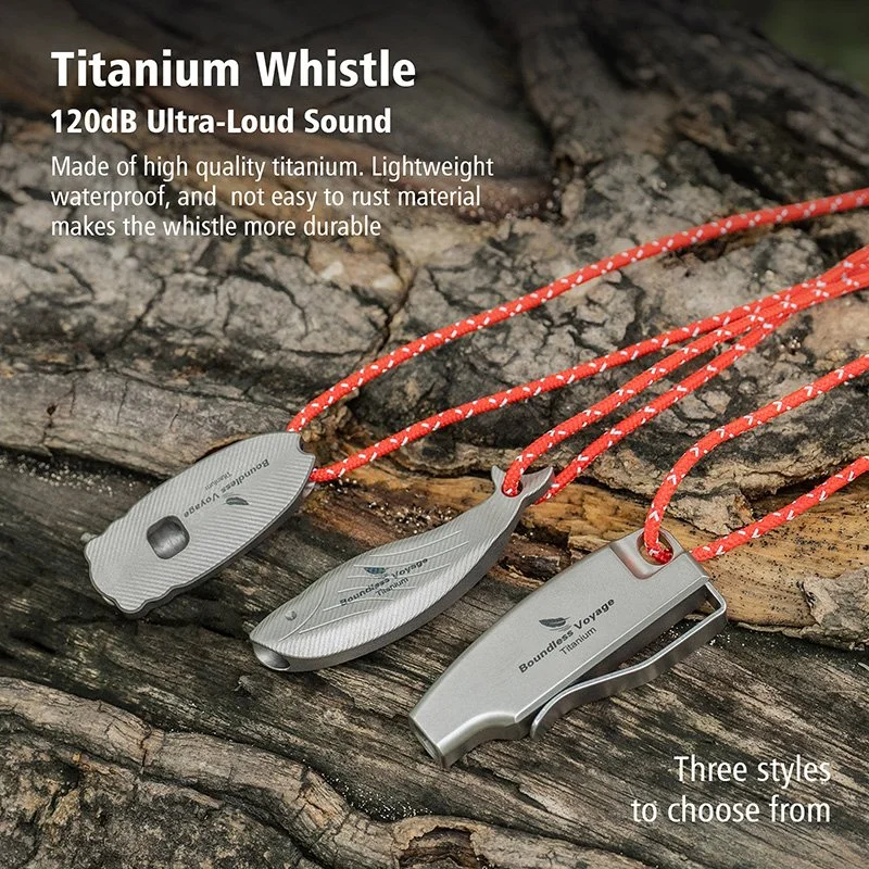 120dB Titanium Survival Whistle Ultra-Light Emergency Outdoor Safety Tool