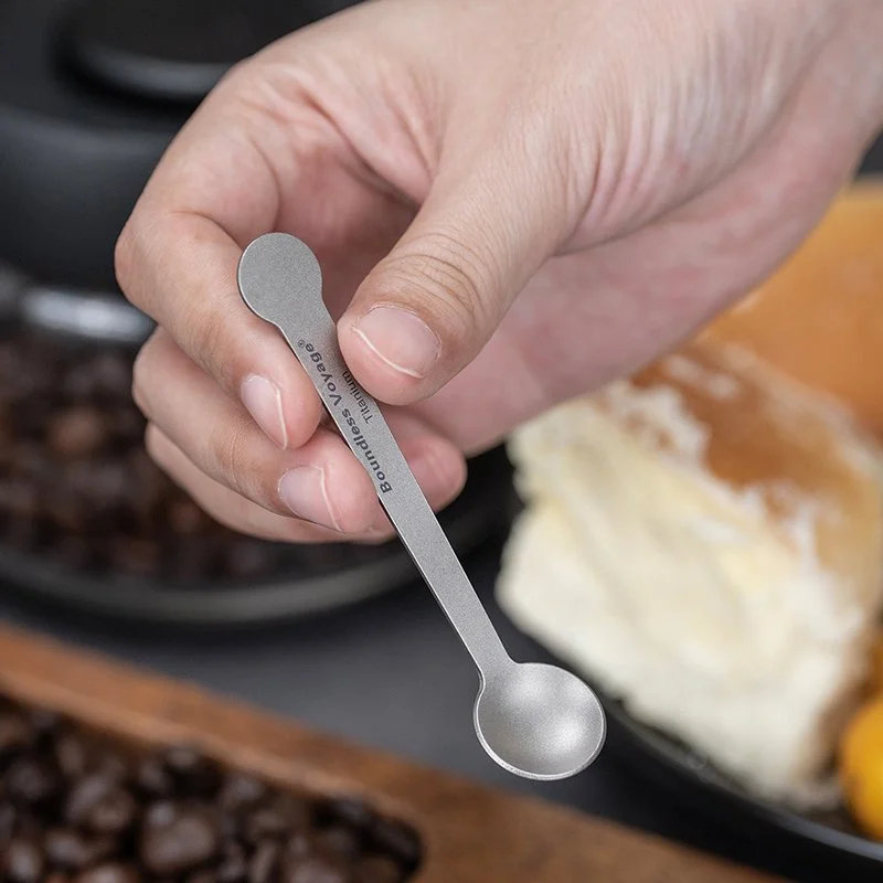 5pcs Titanium Mini Coffee Spoons for Espresso, Tea, Dessert & Party Use