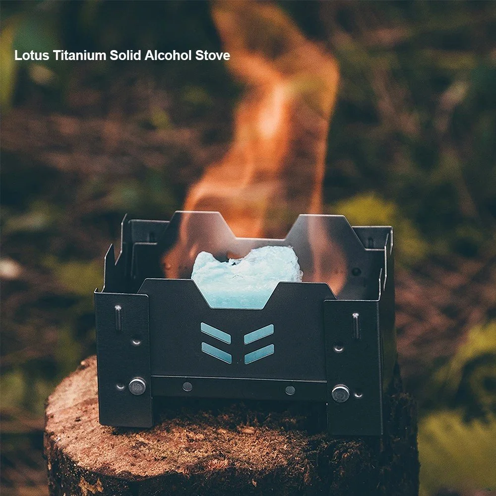 Ultralight Titanium Foldable Alcohol Camping Stove for Hiking and Backpacking