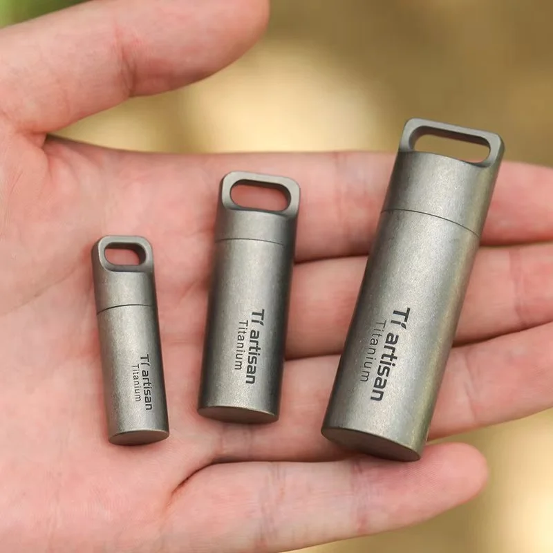 Portable Waterproof Titanium Mini Pill Box - EDC Tool for Home & Outdoor