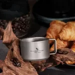 Titanium Mini Espresso Cup 3.4oz Double Wall Portable Coffee Mug
