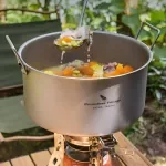 Ultralight Titanium Camping Pot 2L/5L with Lid & Folding Handle