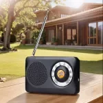 Portable AM/FM Pocket Radio with Telescopic Antenna, Loudspeaker & Headphone Jack