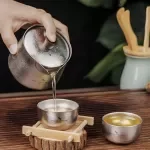 Ultralight Titanium Double-Layer Tea Maker Set – Portable Outdoor Cups