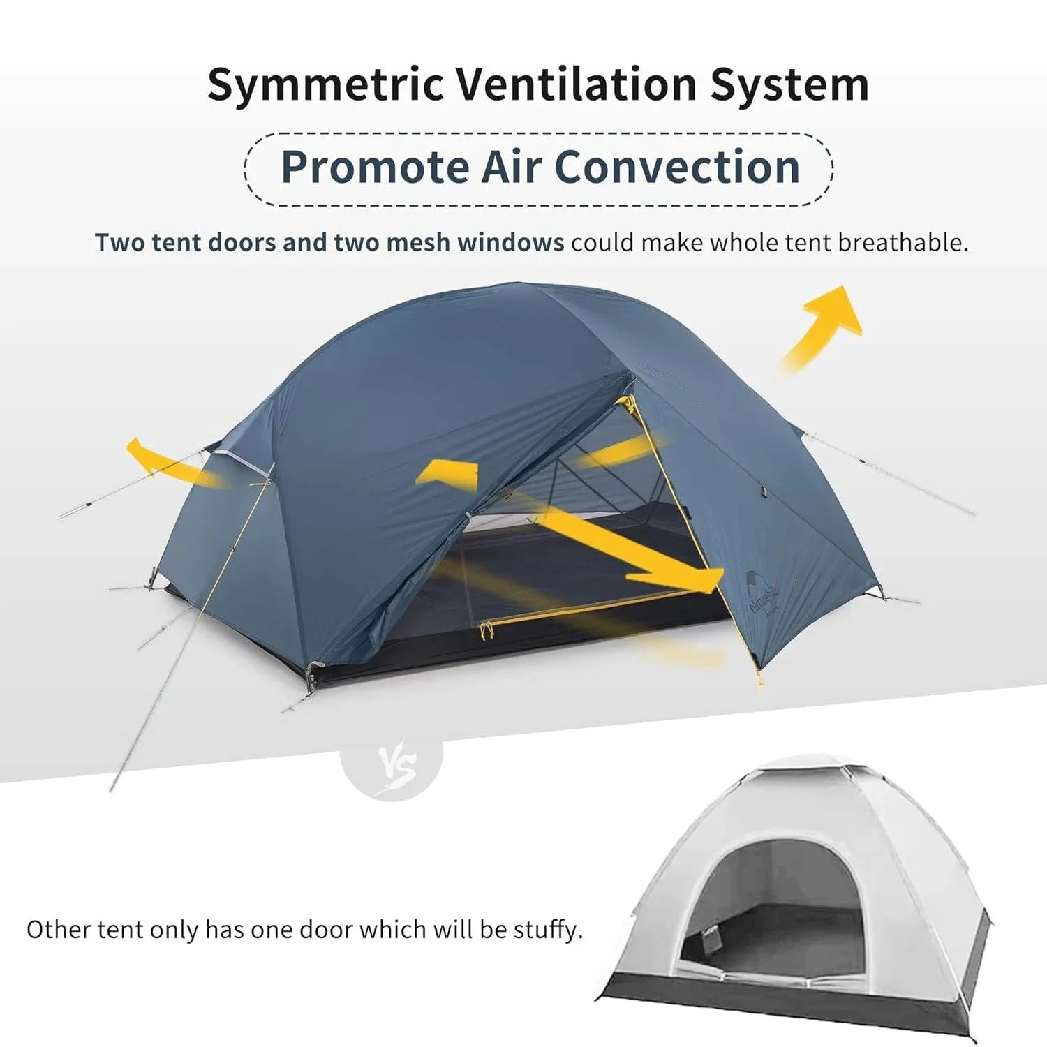 Ultralight 2 Person Double Layer Backpacking Tent with Mat