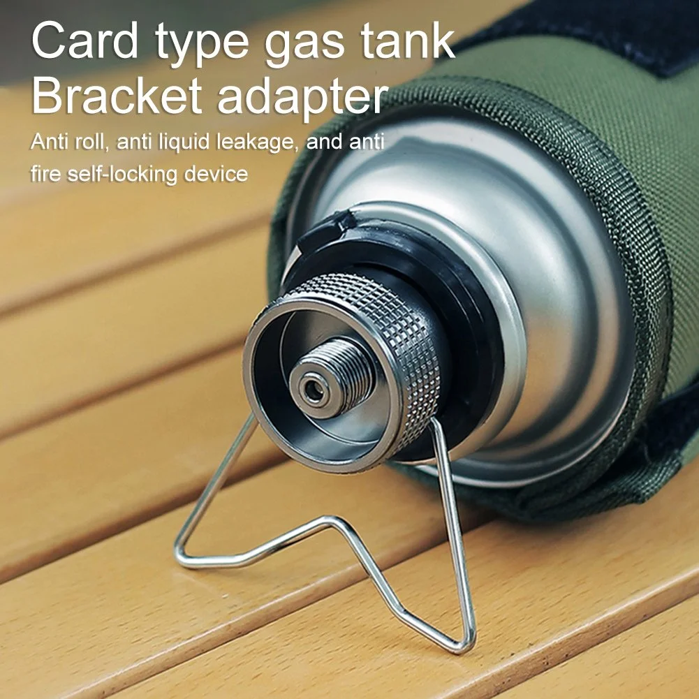 Butane Gas Stove Adapter with Stable Bracket - Camping Gas Tank Converter