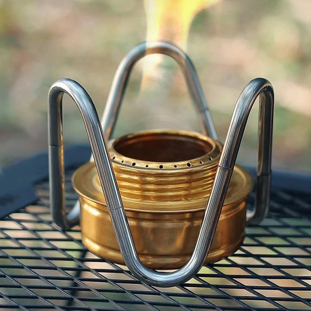 Ultralight Outdoor Alcohol Stove with Adjustable Flame and Sturdy Bracket