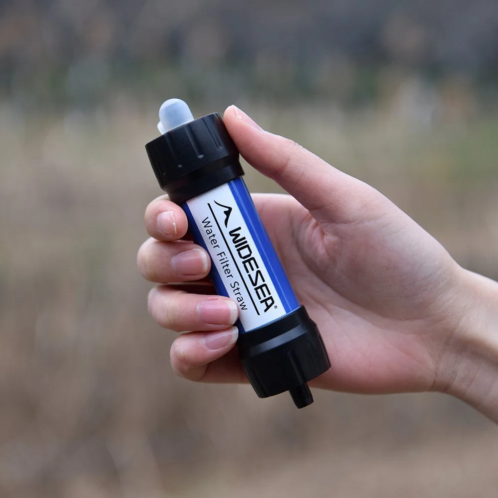 Portable Camping Water Purifier Straw with 0.01 Micron Hollow Fiber Filtration