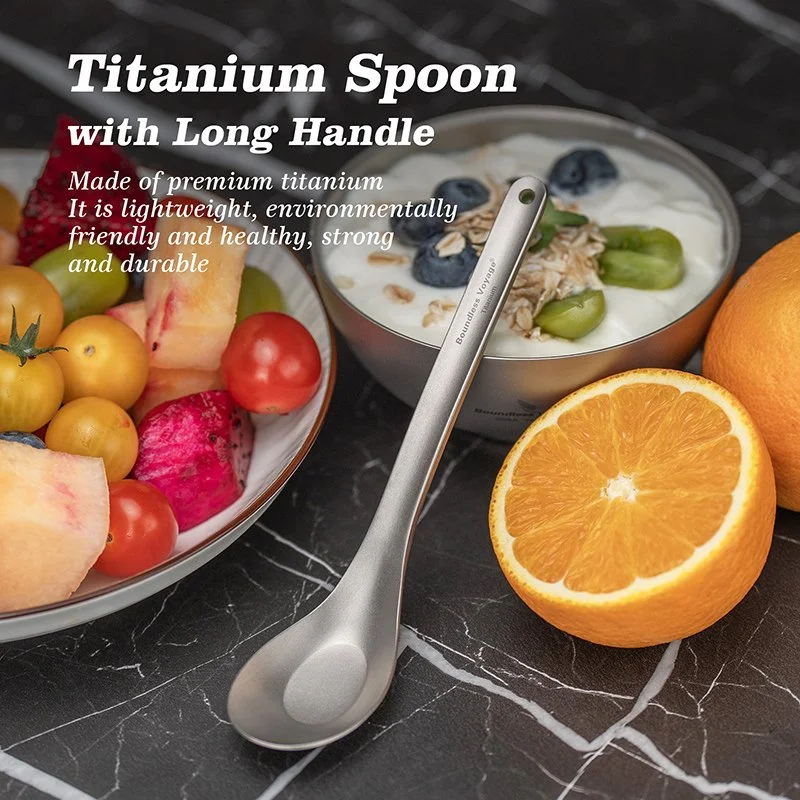 Titanium Long Handle Camping Spoon Ultralight Outdoor Backpacking Utensil