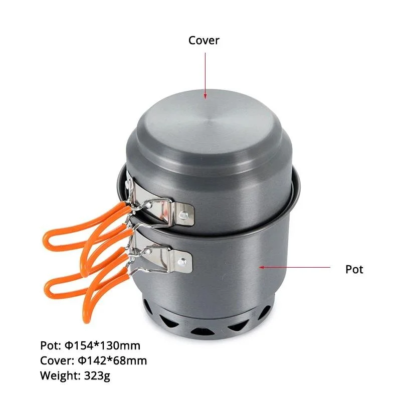 Compact Aluminum Camping Cookware Set – Foldable, Heat Efficient, Lightweight