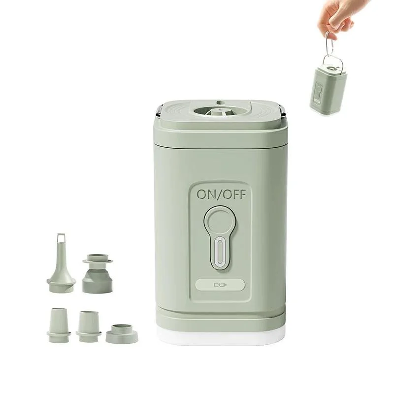 3-in-1 Mini Wireless Air Pump with LED Lights - USB Rechargeable Inflator/Deflator for Camping