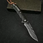 VG10 Damascus Flipper Pocket Folding Knife – Tactical EDC Outdoor Knife for Survival & Hunting
