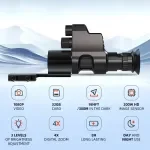 Monocular Night Vision Scope 4X Zoom HD 1080P with IR and 300m Range
