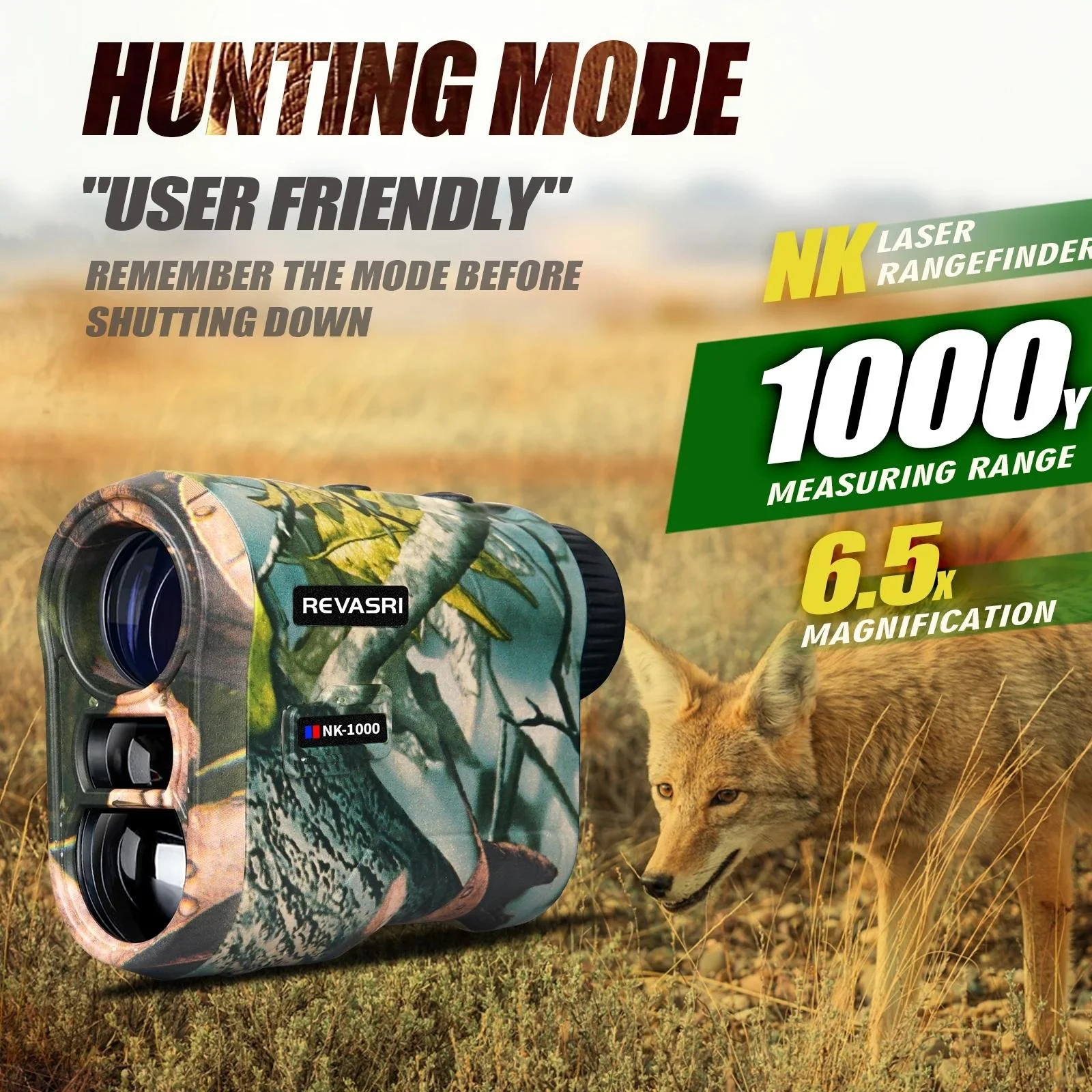 Hunting Laser Rangefinder 1000Y with Angle, Speed & Distance Measurement