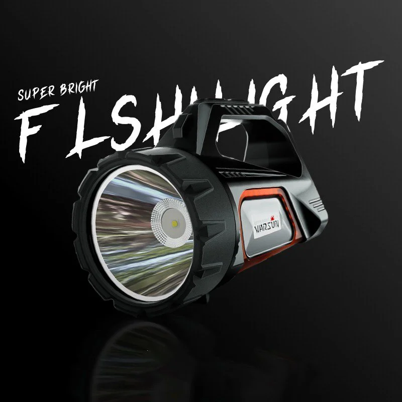 Rechargeable Solar Camping Flashlight with 7 Modes Waterproof Outdoor Torch
