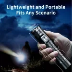 Rechargeable LED Flashlight with 7 Modes, Magnetic Base & SOS Alarm