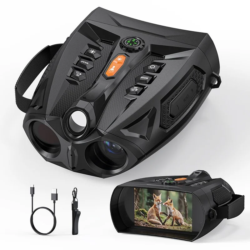 4K Night Vision Binoculars with 4'' Screen, 10X Zoom & Infrared Goggles