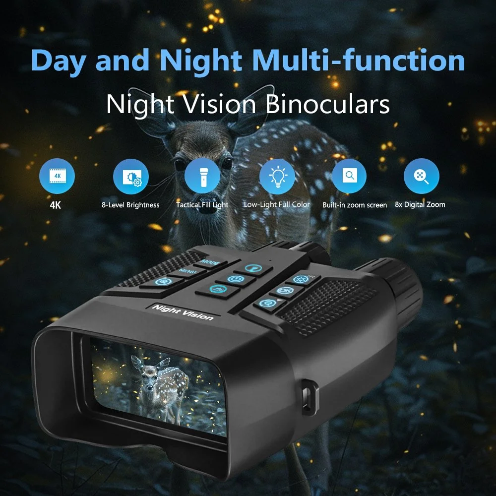 4K Night Vision Binoculars with 8X Zoom & Infrared Goggles for Outdoor Adventures