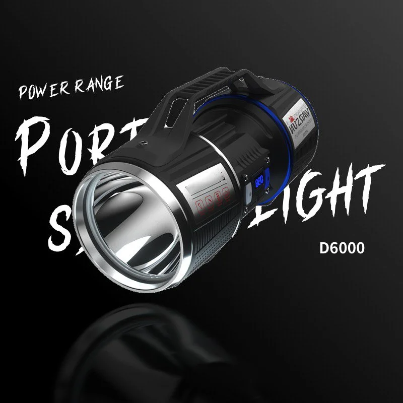Rechargeable Long-Range LED Searchlight with Dual Beam & Solar Power