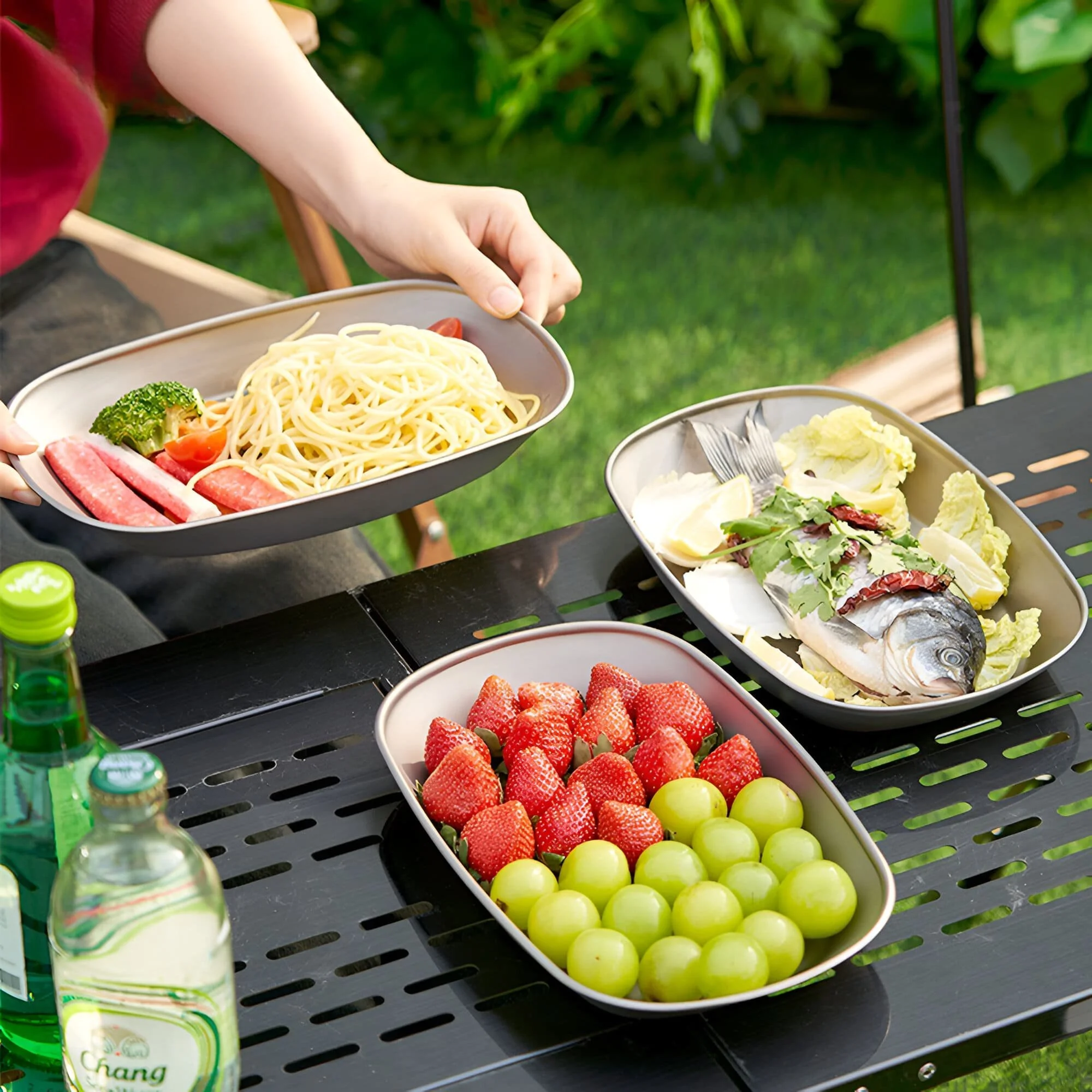 Titanium Camping Dinner Plate Ultralight Outdoor Travel Dish