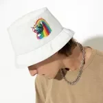 Rainbow Cat Bucket Hat - Colorful Hat - Cute Design Bucket Hat