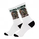 Book Lover Socks - Flower Design Novelty Socks - Themed Crew Socks