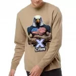 American Flag Eagle Midweight Sweatshirt - Illustration Crewneck Sweatshirt - Patriotic Sweatshirt