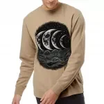 Moon Phase Midweight Sweatshirt - Landscape Crewneck Sweatshirt - Printed Sweatshirt