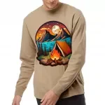 Camping Design Midweight Sweatshirt - Nature Crewneck Sweatshirt - Illustration Sweatshirt