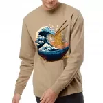Great Ramen Wave Midweight Sweatshirt - Cool Graphic Crewneck Sweatshirt - Food Sweatshirt