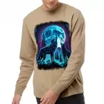 Wolf Moon Midweight Sweatshirt - Animal Crewneck Sweatshirt - Cool Sweatshirt