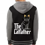 Cat Father Varsity Hoodie - Cute Zip Hoodie - Best Design Hooded Sweatshirt