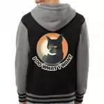Cat I Do What I Want Varsity Hoodie - Printed Zip Hoodie - Trendy Hooded Sweatshirt