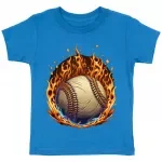 Cool Baseball Toddler T-Shirt - Fire Graphic Kids' T-Shirt - Graphic Tee Shirt for Toddler