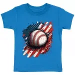American Flag Baseball Toddler T-Shirt - Patriotic Kids' T-Shirt - Cool Design Tee Shirt for Toddler