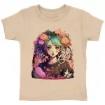 Anime Design Toddler T-Shirt - Floral Kids' T-Shirt - Cute Tee Shirt for Toddler