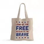 Land Of the Free Small Tote Bag - Patriotic Shopping Bag - Best Print Tote Bag