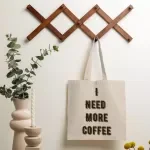 Coffee Themed Small Tote Bag - Cute Quote Shopping Bag - Cool Trendy Tote Bag