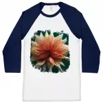 Dahlia Flower Baseball T-Shirt - Flower T-Shirt - Printed Tee Shirt