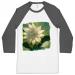 Artificial Dahlia Flower Baseball T-Shirt - Flower T-Shirt - Printed Tee Shirt